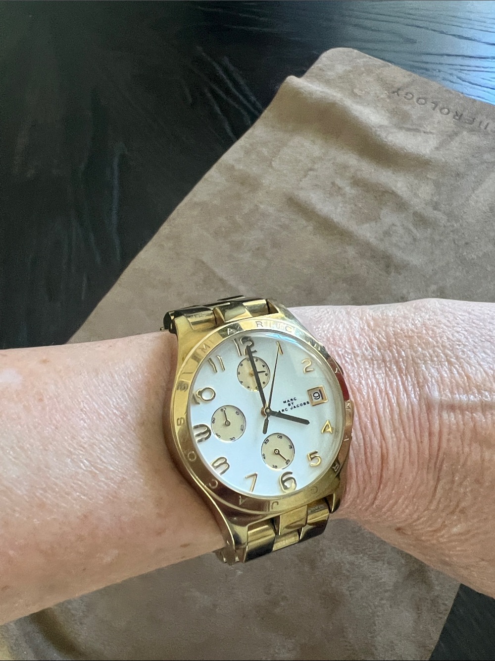 Marc by Marc Jacobs Gold and White Chronograph Bracelet Watch